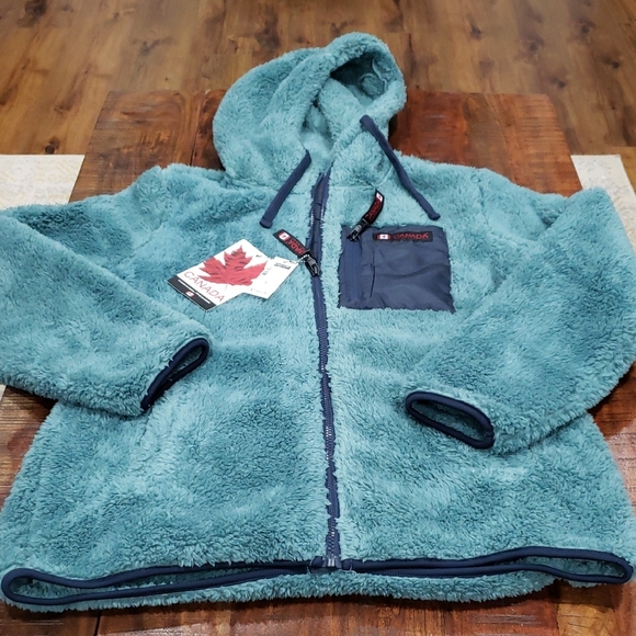 Canada Weather Gear Jackets & Blazers - Canada Weather Gear Teal Fleece Jacket NWT